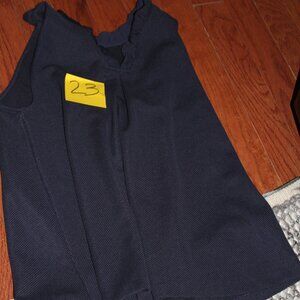 Women Ann Taylore Sleeveless Navy Shirt Size Large